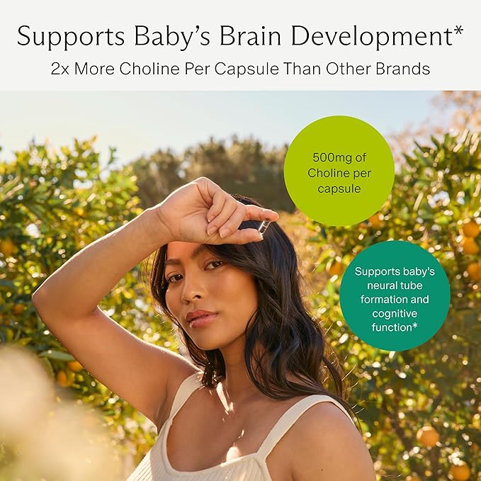 Needed. Prenatal Choline+ Liquid Capsules for Cognitive Development - Choline Supplements For Pregnancy - Aids Baby Brain Development & Supports Healthy Pregnancy - Third Party Tested - 30 Liquid Caps
