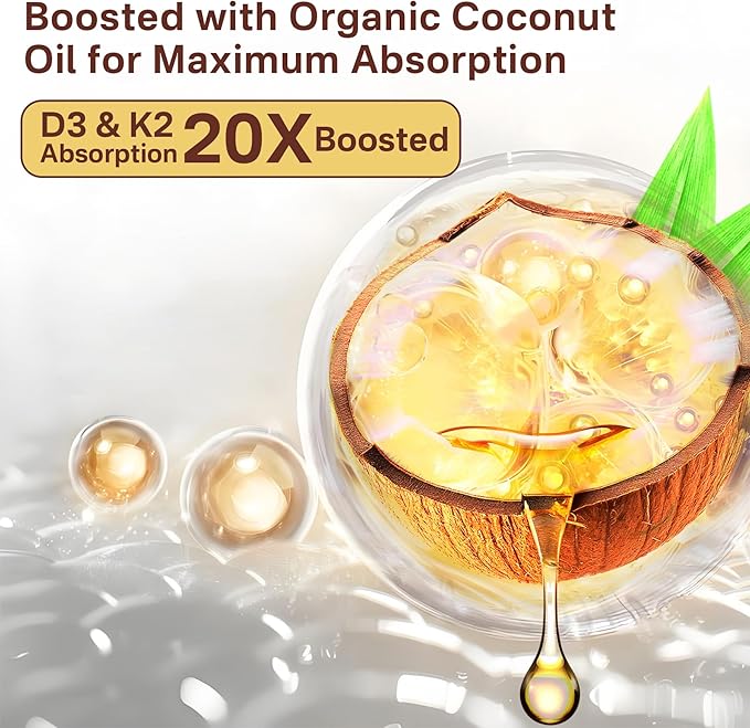 Vitamin D3 K2 Gummies & Turmeric for Women & Men, Vitamin D3 5000IU / 10000IU, K2 (MK-7) 200mcg Supplements with Turmeric 1200mg, Calcium, Magnesium, Zinc, Supports Bone, Teeth, Muscle & Immune, 2PACK