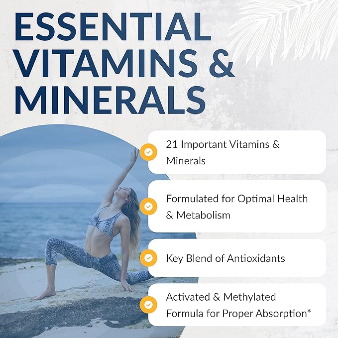 Equilife Daily Activated Multivitamin, 21 Essential Vitamins and Minerals with B Complex, Antioxidant Formula for Immunity and Wellness Support, Gluten Free, Non GMO, 120 Capsules
