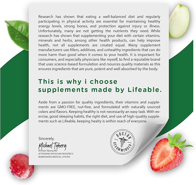 Lifeable Sugar Free Vitamin D 5000 IU - Great Tasting Natural Flavor Gummy Supplement - Gluten Free Vegetarian GMO-Free Chewable - for Immune Support and Bone Health - for Adults - 90 Gummies