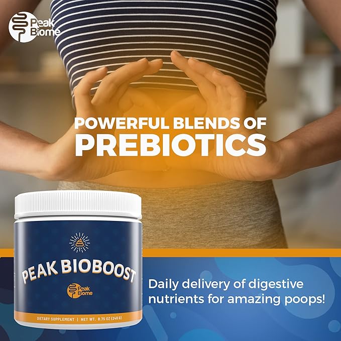 Peak BioBoost - Prebiotic Fiber Supplement - Flavorless Digestive Nutritional Supplements - Easy to Dissolve Prebiotic Powder - No Gluten, Soy or Dairy - 1 Month Supply - 30 Servings