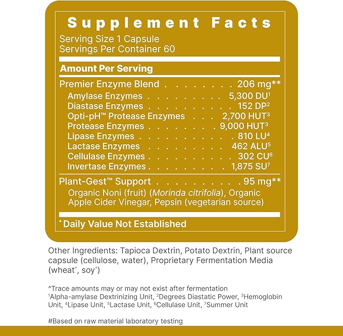 Premier Research Labs Active Digestive Enzymes with Probiotic and Prebiotics - Promotes Full-Spectrum Digestive Support - with Amylase, Protease & Lipase, 60 Plant-Sourced Capsules