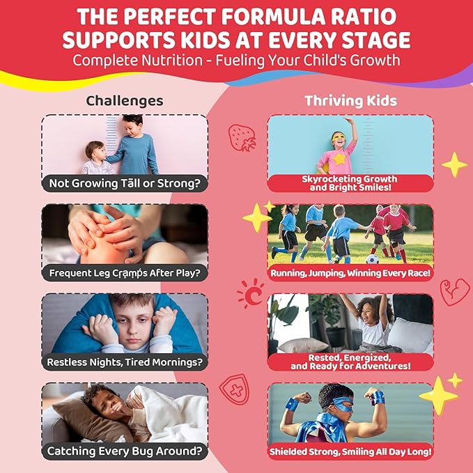 Vitamin D3 K2 + Calcium Liquid-filled Gummies for Kids & Teens, 1000IU/2000IU D3 with Magnesium, Algal Omega 3, Vitamin for Kids for Bones & Teeth, Calcium Absorption, Brain, Immunity,Sugar-Free,2Pack