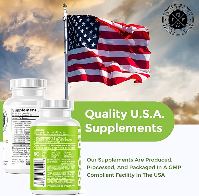 Intestinal Fortitude PRO-B11 Probiotics for Men and Women - 22 Billion CFU, Daily Probiotic Supplement for Gut Health - Digestive Health Immune Support - Gluten Free, Dairy Free (30 Capsules)