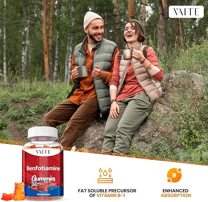 Benfotiamine 320mg Gummies with 45mg L-Leucine Supplement: Essential Vitamin B1 Complex for Men and Women, Non-GMO, Vegan & Gluten-Free - Supports Metabolism, Energy & Nervous System Health