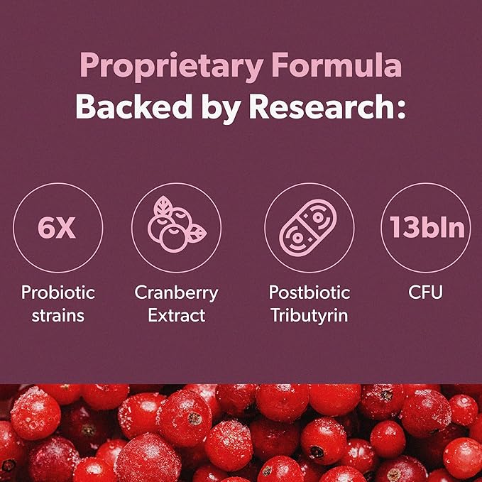 BIOMA Feminine Health Synbiotic - Women's Health Supplement for Healthy Vaginal pH, Urinary Tract & Digestive Support - with Probiotics, Cranberry & Tributyrin - 60 Capsules (30-Day Supply)