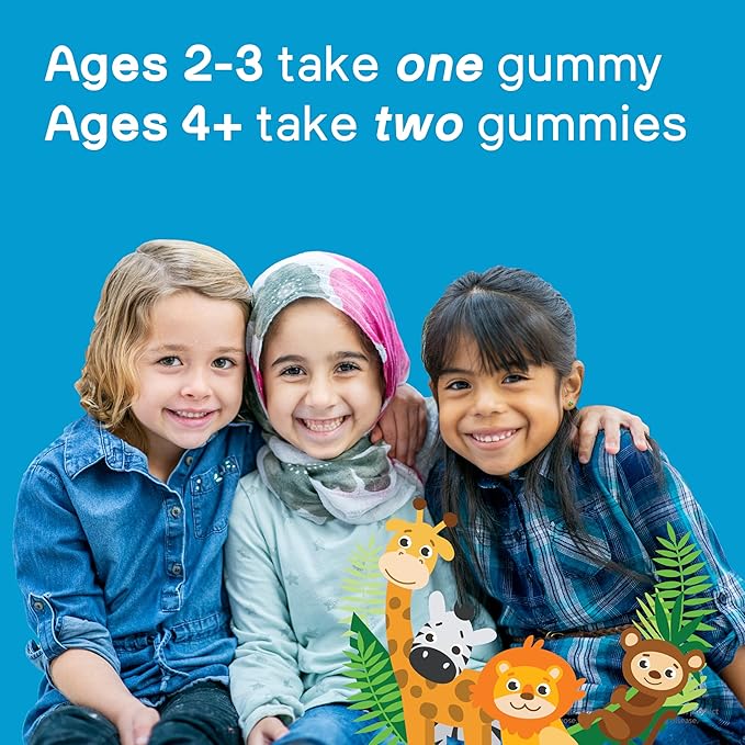Halal Multivitamin Gummies for Kids: Vitamin C, D3, and Zinc for Immunity, B6 B12 for Energy. Gluten Free Halal Gummies, 120 Count Gummy Vitamins for Kids