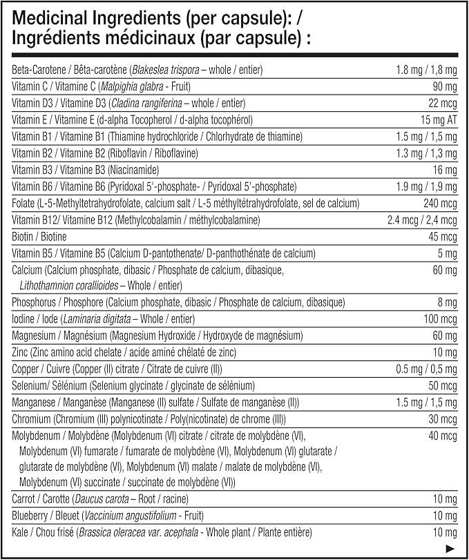 NATURELO One Daily Multivitamin for Women 50+ (Iron Free) - Menopause Support for Women Over 50 - Whole Food Supplement - Non-GMO - No Soy - 60 Capsules - 2 Month Supply