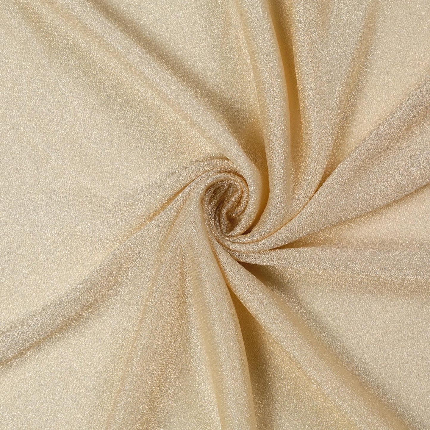 VDS Pack of 2 Panel (30 Inch X 30 Feet) Wedding Arch Draping Fabric Sheer Chiffon Fabric Drapery for Wedding Ceremony Reception Swag Backdrop Canopy Chuppah ARBO Altars Decoration (Champagne)