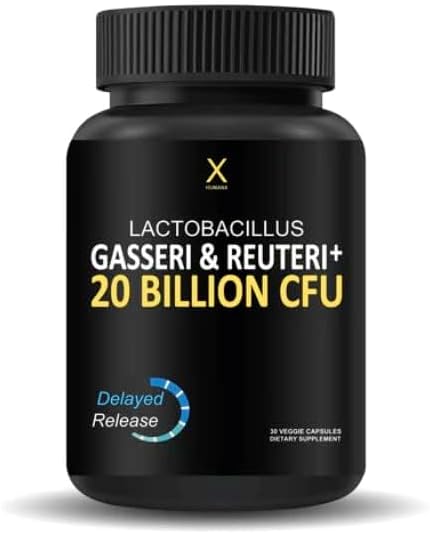 HUMANX Lactobacillus Gasseri & Reuteri+ 20 Billion CFU Plus Organic Prebiotics and Punicaligans - Probiotic Supplements - USA Made - Non-GMO - Performance Driven Delayed Release Capsule