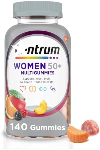 Women's 50+ Gummy Multivitamin – Daily Supplement with Vitamins B, D & E – Assorted Fruit Flavors – 140 Count – Supports Energy, Bones & Immunity (Pack-1)
