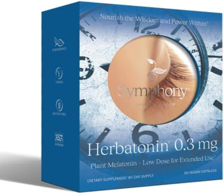 Herbatonin 0.3mg – The First Phyto-Melatonin (Natural Plant Melatonin) – 90 Vegan Capsules (90 Day Supply) Low Dose, Natural Sleep Aid and Circadian Rhythm Support (Pack of 1)