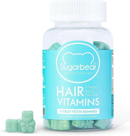Sugarbear Hair Vitamin Gummy 2 Month Supply Extra Strength Biotin 6000mcg, Growth for Men & Women, Vegan Vitamin B12, MSM, Inositol, Omega 3, Elderberry, Certified Kosher, Halal, Cruelty-Free