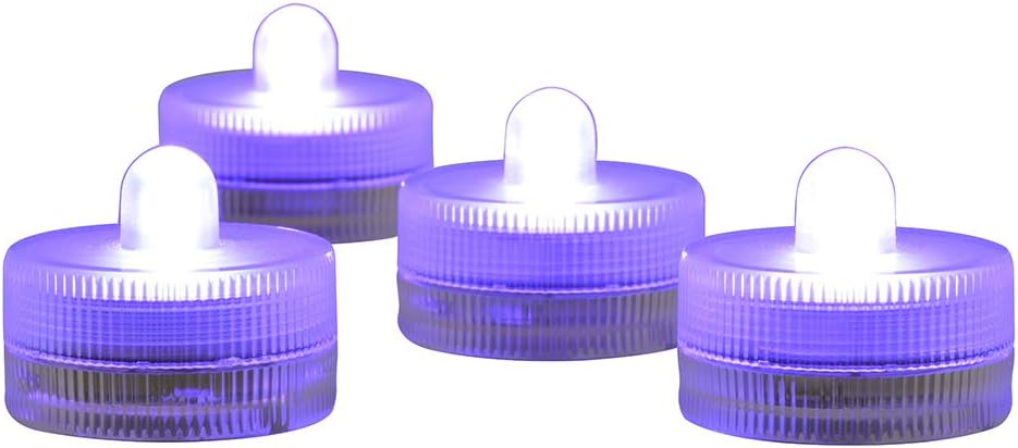 KITOSUN Submersible LED Lights cr2032 Battery Powered Underwater Waterproof LED Tea Light Candles for Events Wedding Centerpieces Vase Floral Xmas Holidays Home Decor Lighting(Pack of 12) (Purple)