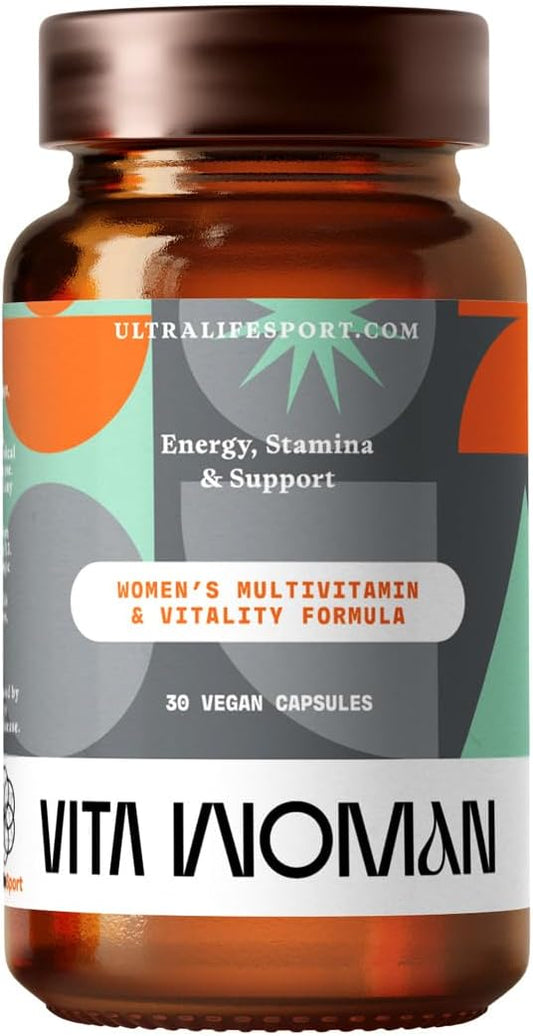 Ultra Life Sport - VITA Woman Premium Multivitamin for Women - 30 Capsule Daily Vitamins for Women with Vitamin E, K2 MK-7, and B for Maximum Absorption - 100% Vegan, Organic, Non-GMO, Gluten Free