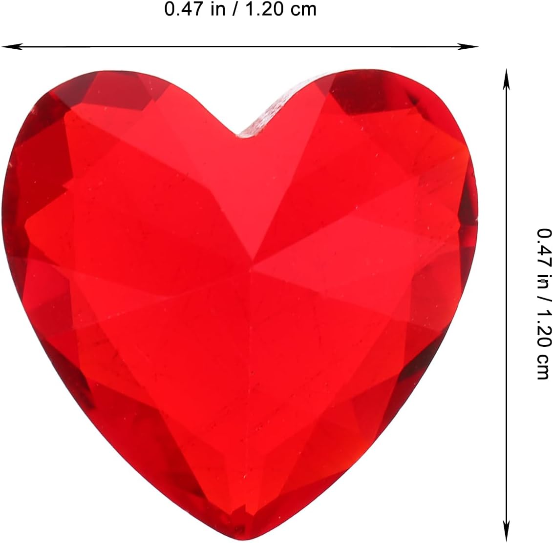 HEALLILY 20pcs Glass Red Heart Crystals Rhinestones Diamonds Valentines Day Wedding Table Scatter Confetti Vase Fillers