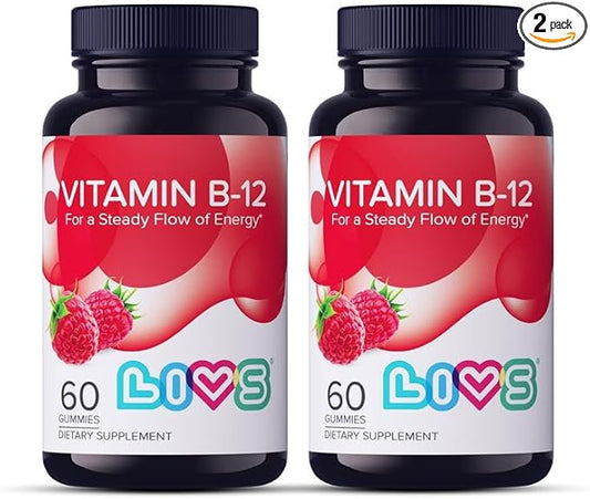 Vitamin B12 Gummies for Adults & Kids | Vegan Methylcobalamin B12 Supplement | Energy, Metabolism & Nerve Support | Raspberry Flavor | Non-GMO, Gluten-Free, Pectin-Based | 120 Count