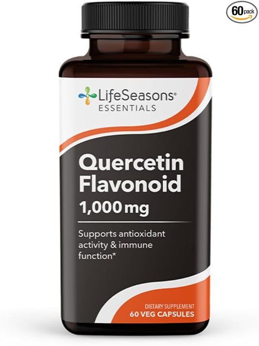 LifeSeasons Essentials Quercetin Flavonoid - Supports Antioxidant Activity & Immune Function - Boosts Allergy Defense & Sinus Health - Assists Natural Regulation Histamine - 1000mg - 60 Capsules
