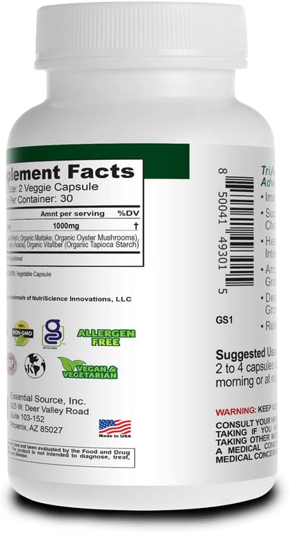 Prebiotic Capsules for Women & Men – Organic Prebiotics Supplement with Acacia Fiber, VitaFiber, Tricelium Mushroom Blend – Prebiotic Fiber Supplement for Gut Health, Digestion & Microbiome Support