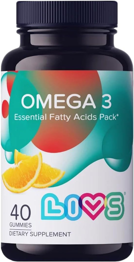 Omega 3 Gummies for Adults with Flaxseed Oil (Omega 3, 6, 9) – Heart Health, Brain Function, Joint & Eye Support for Women & Men | Vegan, Non GMO, Gluten Free Gummy Vitamins | Orange Flavor- 40ct