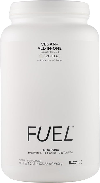 LTH Fuel Vegan & All-in-One - Trusted by Life Time Fitness Members - 30g Protein - Plant-Based Protein Meal Replacement - Vitamins, Minerals, Digestive Enzymes & Probiotics - Vanilla, 20 Servings