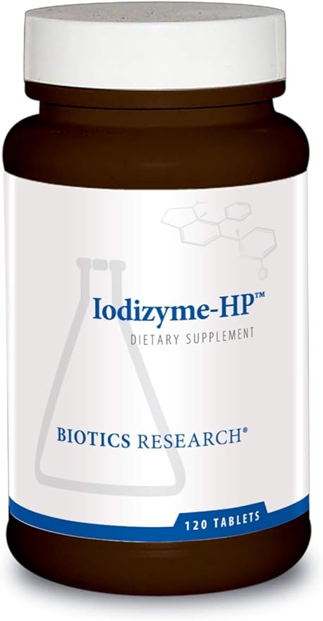 Biotics Research Iodizyme HP Iodine, Thyroid Support, Cellular Metabolism, Promotes Energy, Supports Metabolic Function, T3, T4, TSH 120 Tablets