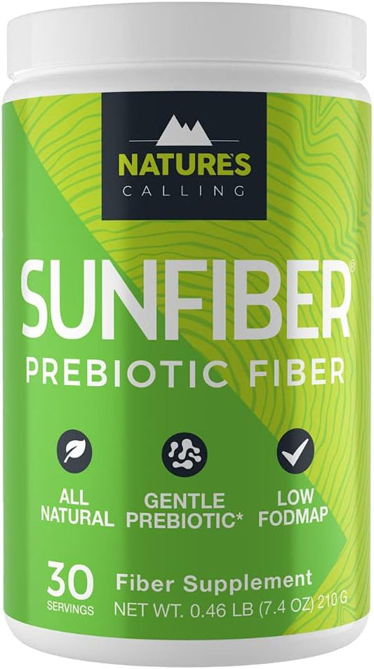 NATURE'S CALLING All-Natural Fiber Supplement | Gentle | Non-GMO | Low-FODMAP | Sunfiber | Prebiotic, 30 Servings (7.4 oz)