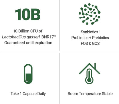 BNRThin S30, Lactobacillus Gasseri BNR17, 10 Billion CFU Guaranteed, 30Capsules