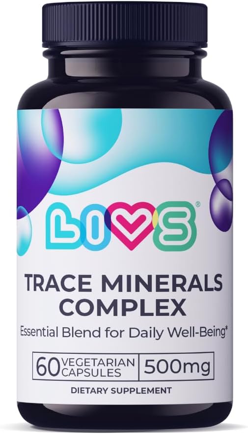 Trace Mineral Complex – 500mg Vegetarian Capsules | 11 Essential Trace Minerals for Immune, Cellular & Electrolyte Support | Daily Magnesium Supplement with Zinc, Potassium, Calcium – 60 Count