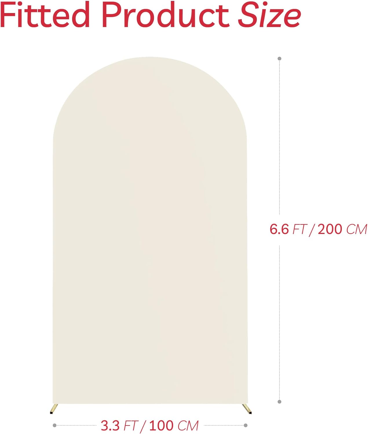 Arch Backdrop Stand Cover 6.6Ft Beige Thick Spandex Fabric Arch Backdrop Cover High Elasticity Fitted Round Top for Wedding Birthday Party Baby Shower Garden Decoration