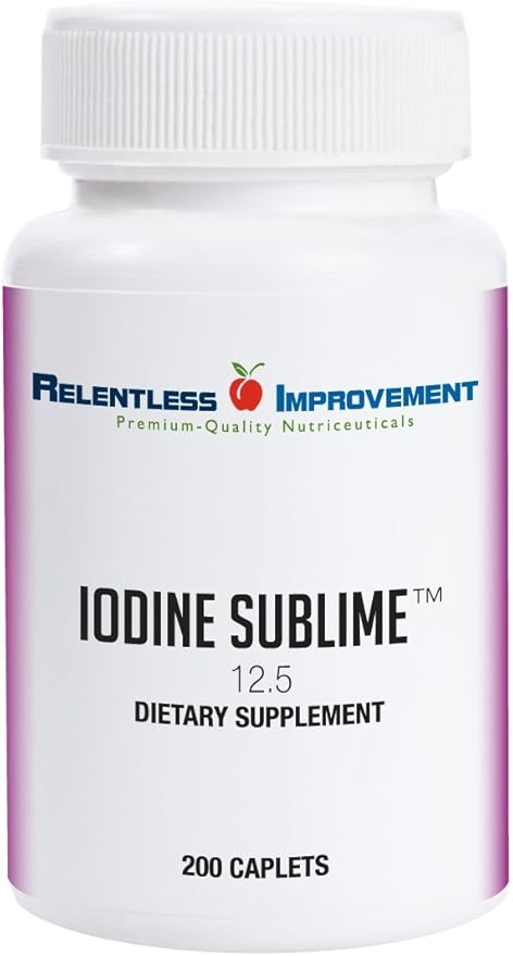 Iodine Sublime 12.5mg 200 Caplets with Potassium Iodide