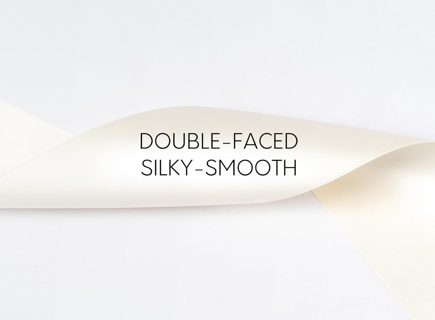 Ivory Satin Ribbon 2.5 Inch Double-Faced Polyester Cream Ribbons 25 Yards for Christmas Gift Bows Crafts Floral Bouquet Wedding Invitations