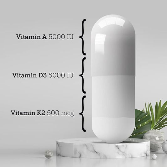 Organica DSO: ADK Vitamin Supplement - Vitamin D3 K2 and A - 90 Capsules - High Potency ADK Complex for Bone Health and Heart Health Support