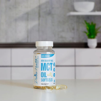 Divine Health Dr.Colbert's Keto Zone® All Natural MCT Oil Softgels 1000mg from Organic Coconuts - 60 Softgels - Ketogenic Approved