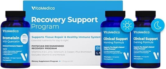 Clinical-Grade Post Surgery Recovery Support Supplement Program, Comprehensive, Physician-Designed Formulation to Support Healing with Vitamins, Minerals, Antioxidants, Bromelain and Quercetin