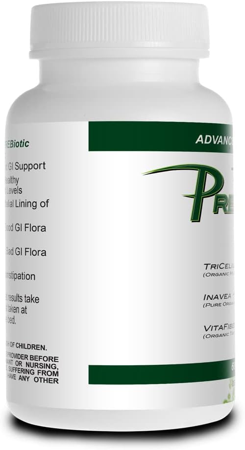 Prebiotic Capsules for Women & Men – Organic Prebiotics Supplement with Acacia Fiber, VitaFiber, Tricelium Mushroom Blend – Prebiotic Fiber Supplement for Gut Health, Digestion & Microbiome Support