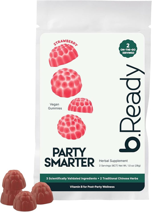 Morning Recovery Gummies for Post-Celebration, Travel & Jet lag Wellness with Vitamin B, Milk Thistle & Prickly Pear | Party Smarter with Strawberry Flavor Vegan Gummies (2 Servings)