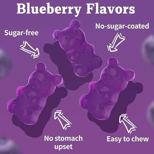 (2 Pack) OALSE Calcium Magnesium Zinc Gummies with Vitamin D3 & K2-High Absorption Magnesium Glycinate-Muscles, Immune & Sleep Support-Sugar Free- Blueberry Flavored-120 Counts