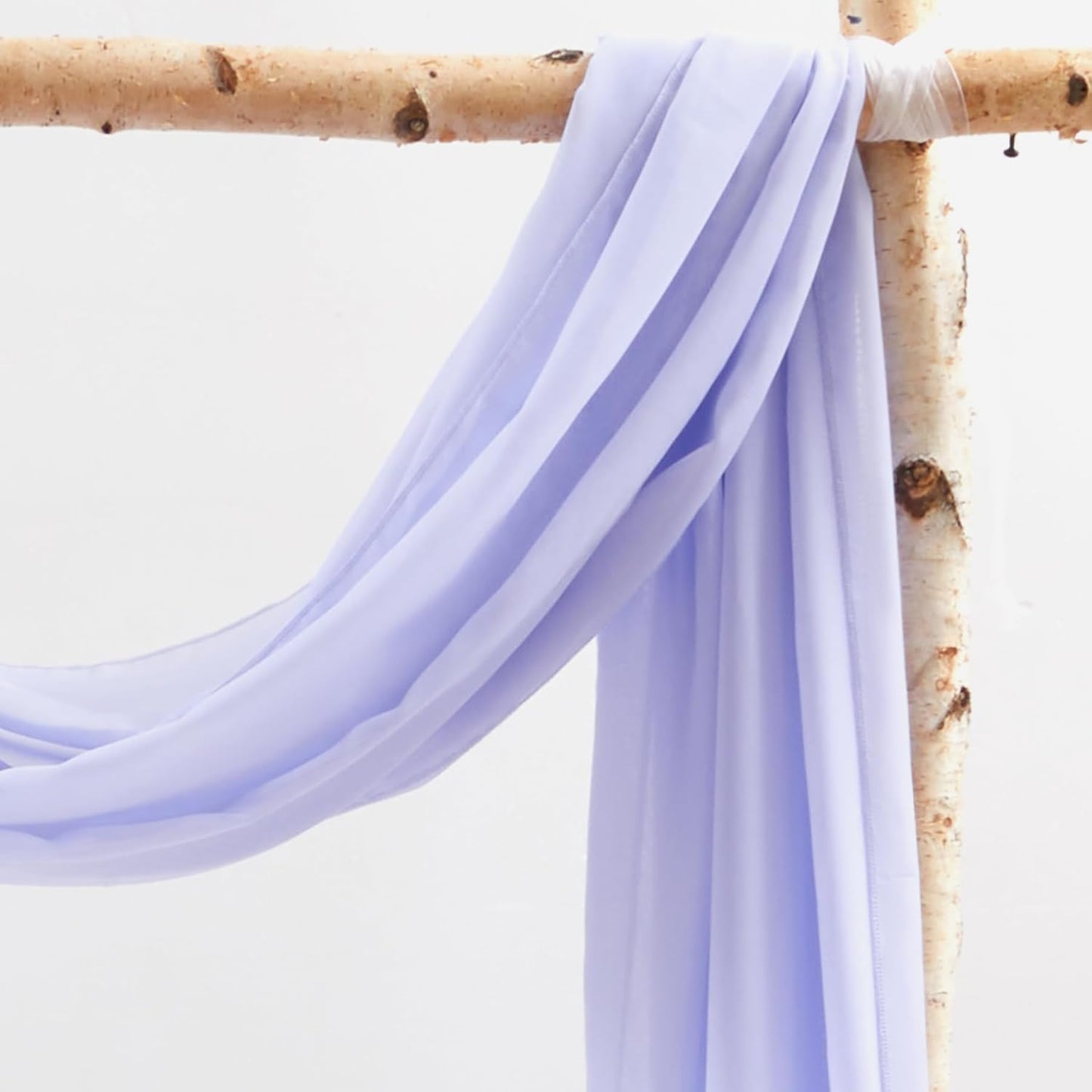 Wedding Arch Draping Fabric,2 Panels 18FT Purple Sheer Chiffon Curtain Drapes 6 Yards for Wedding Ceremony Birthday Party Decoration