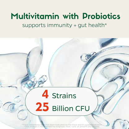 Zenkgo Multivitamins + Organic Whole Foods+Probiotics for Women, Supports Immunity, Digestion, Energy, Gut Health, Vitamins A, E, B6, B12, Vegan D3, K2 (MK-7), Folate, Minerals, Superfoods(60Ct/30Day)