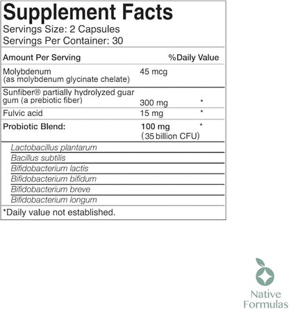 Biome V3 Probiotic, Prebiotic, & Fulvic Minerals Supplements - 35 Billion CFU - 6 Strains - 60 Vegan Capsules - Women & Men - FODMAP Friendly - Supports Digestive, Immune & Gut Health