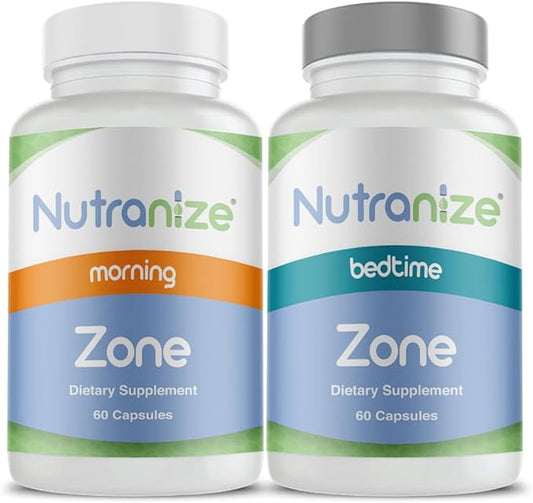 Zone Calcium Supplement, Magnesium Glycinate, Vitamin D3, K2 MK7, Methylfolate, Berberine, Chromium Picolinate, Cinnamon, Melatonin (60 Count of Both Bottles)
