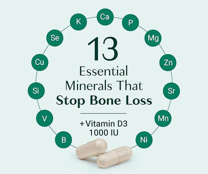 ALGAECAL - Plant Based Calcium Supplement with Vitamin D3 (1000 IU) for Bone Strength, Contains 13 Minerals Supporting Bone Health, Organic Calcium (750 mg) for Women & Men, 90 Caps, 3 Month Supply