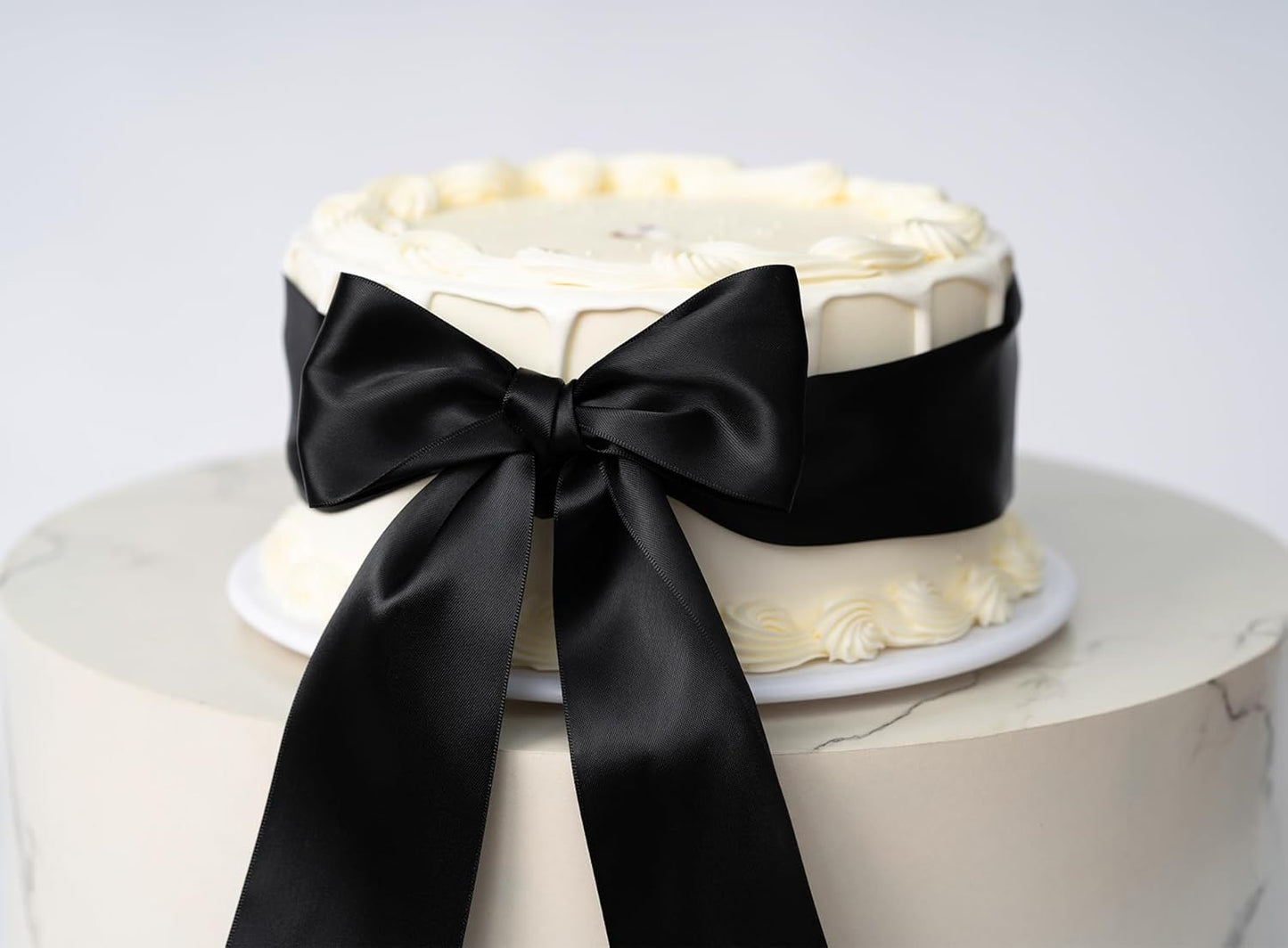 Black Satin Ribbon 2.5 Inch Double-Faced Wide Ribbon 25 Yards for Gift Wrapping Crafts Flower Bouquet Invitations Holiday Decorating