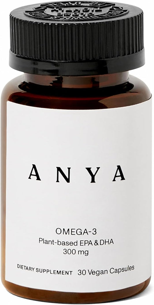 ANYA Omega-3 with 300mg of DHA and EPA, Clean Ingredients, Non-GMO, 100% Vegan, Gluten, Soy, and Dairy Free. Baby Shower Gifts & Breastfeeding, Postnatal Supplement, Lactation Support