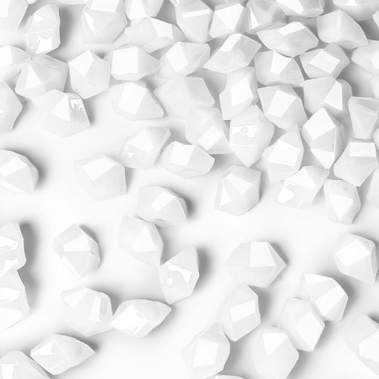 DomeStar 150PCS Fake Ice, White Acrylic Fake Diamonds Vase Filler Plastic Gems Crushed Ice Rocks for Home Table Decorations