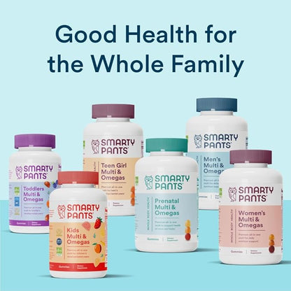 SmartyPants Multivitamin for Men, Gummies: Omega 3 Fish Oil (EPA/DHA), Methylfolate, CoQ10, Vitamin D3, C, Vitamin B12, B6, A, K & Zinc for Immune Support, Biotin, 180 Gummies (30 Day Supply)