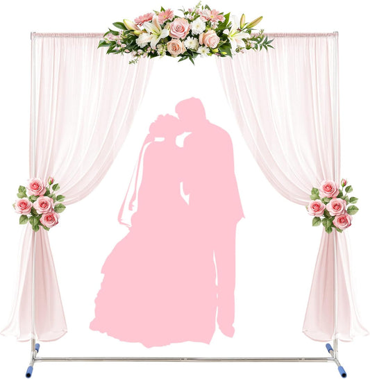 Wedding Arch,7 x 4 FT Metal Arch Backdrop Stand with Support Feet Base,Square Arched Frame for Birthday Party Ceremony Event Balloon Arches Decoration