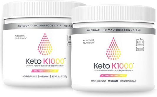 Hi-Lyte Keto K1000 Electrolyte Powder | Raspberry Lemon (100 Servings) | Hydration Supplement Drink Mix | Boost Energy & Beat Leg Cramps | No Sugar, Stevia, Maltodextrin