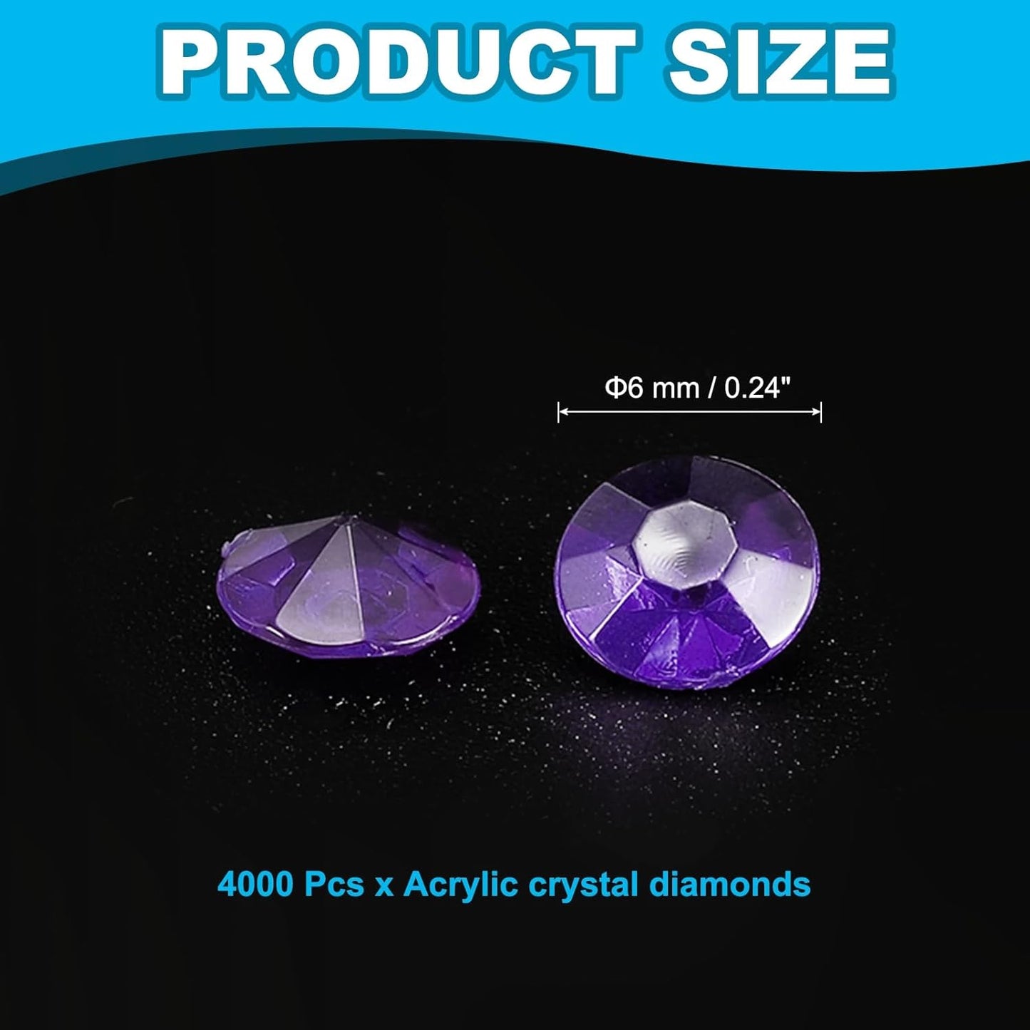 PATIKIL 4000 Pcs Wedding Table Scatter Confetti Crystals 6mm Acrylic Diamonds Vase Fillers Gems for Table Centerpiece Decorations Party Vase Beads, Dark Purple